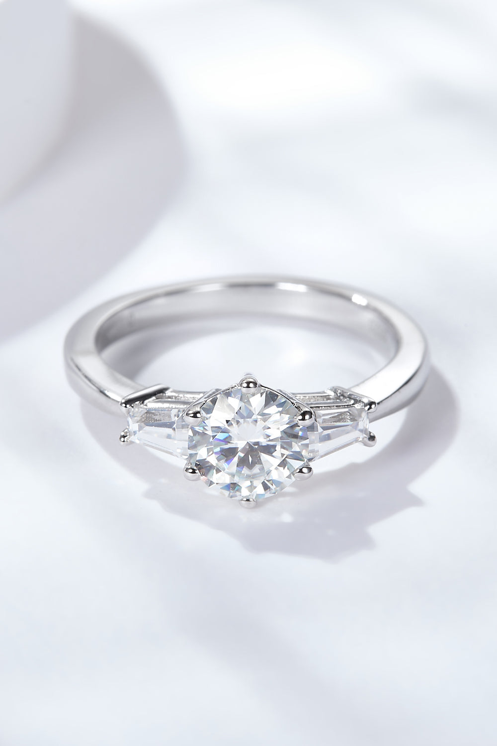 1 Ct Moissanite Platinum-Plated Ring
