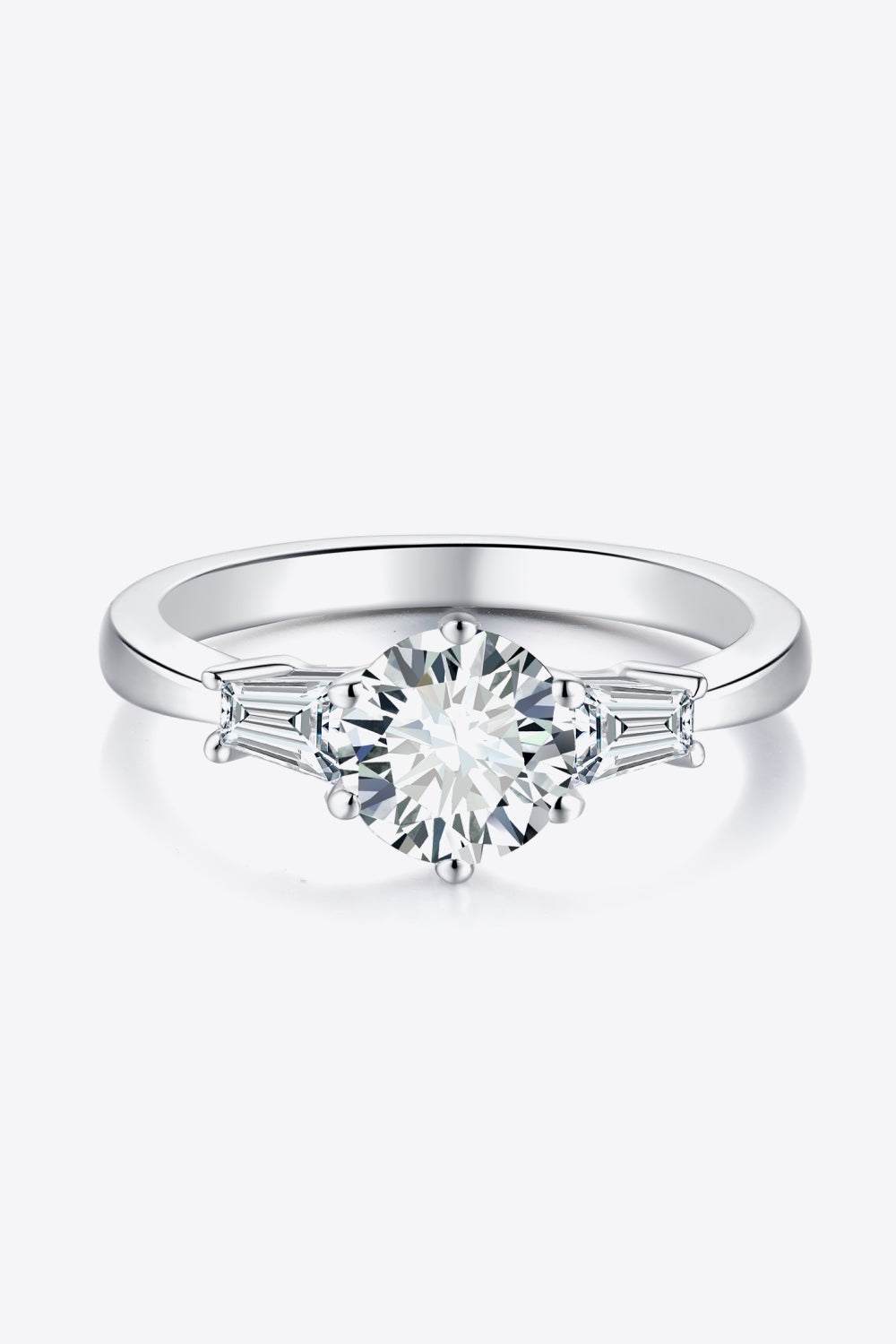 1 Ct Moissanite Platinum-Plated Ring