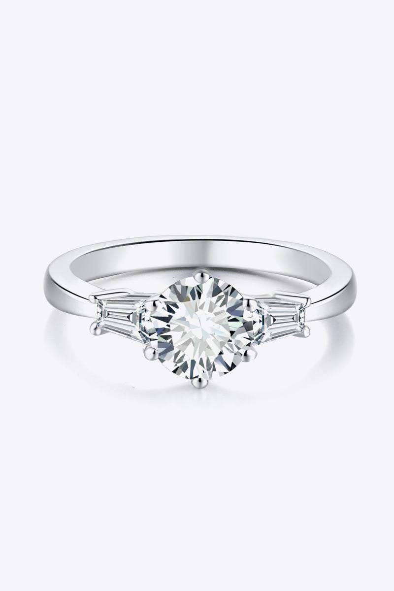 1 Ct Moissanite Platinum-Plated Ring