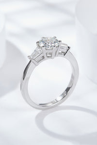 1 Ct Moissanite Platinum-Plated Ring