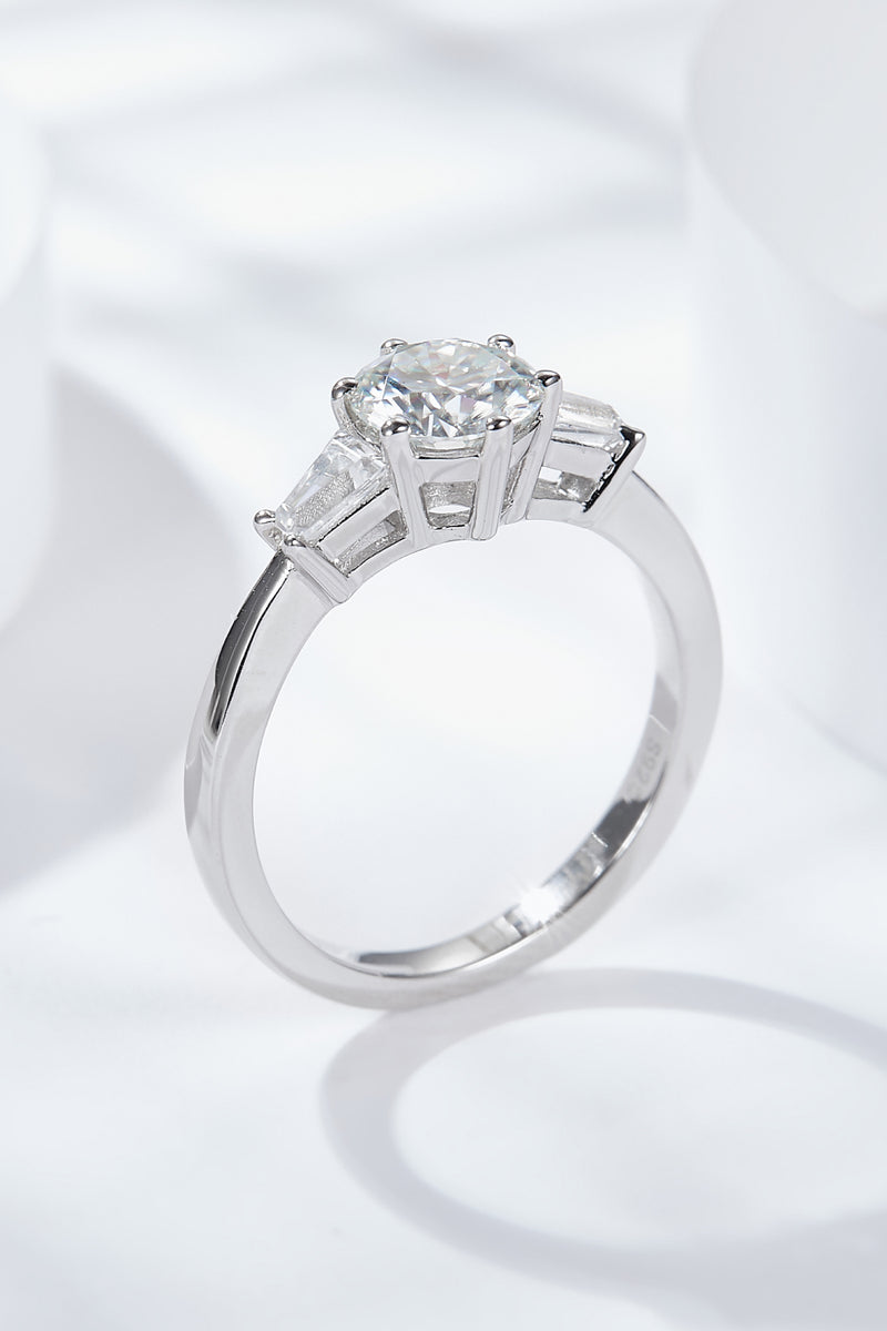 1 Ct Moissanite Platinum-Plated Ring