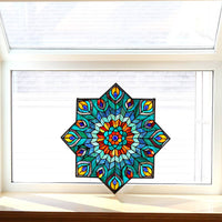 Presley Peacock Stained Glass Window Panel