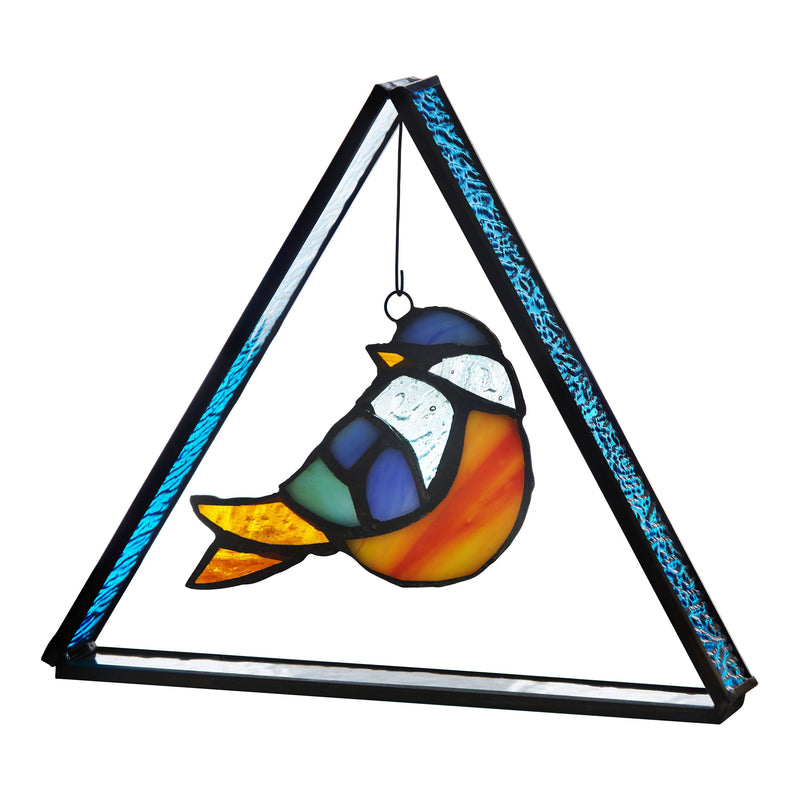 Bubba the Bluebird Standing Triangle Suncatcher