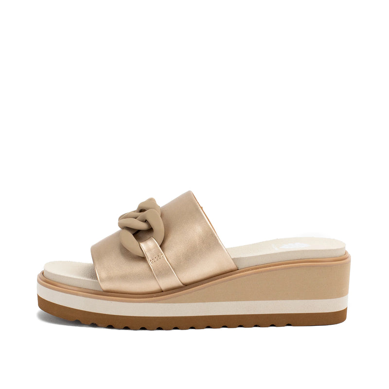 Alora Wedge Slide by Yellow Box in Gold