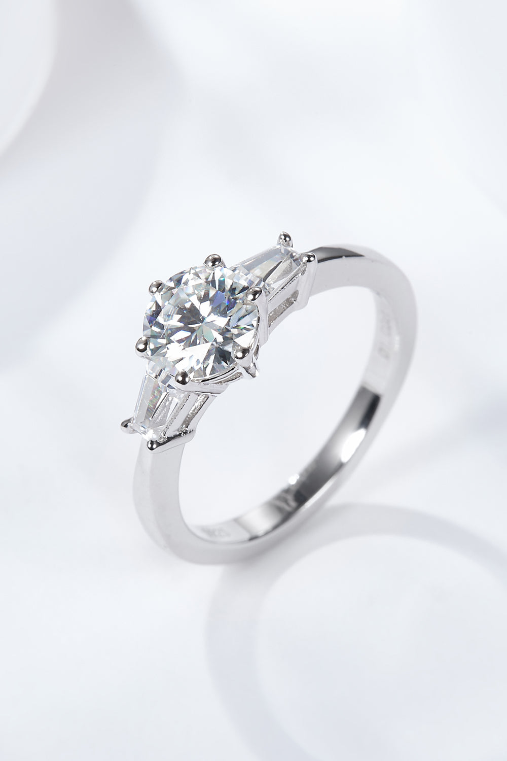 1 Ct Moissanite Platinum-Plated Ring