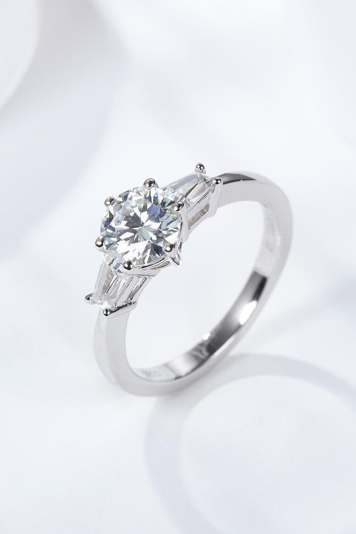 1 Ct Moissanite Platinum-Plated Ring
