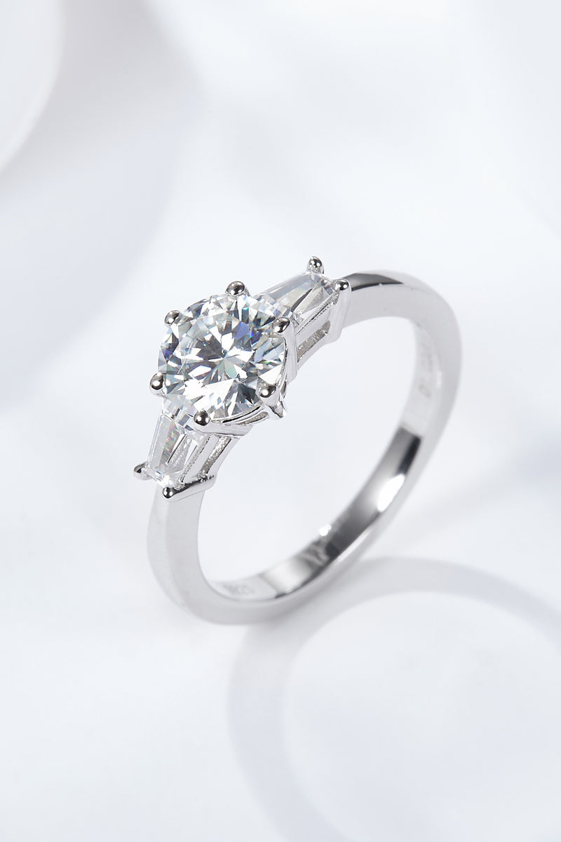 1 Ct Moissanite Platinum-Plated Ring