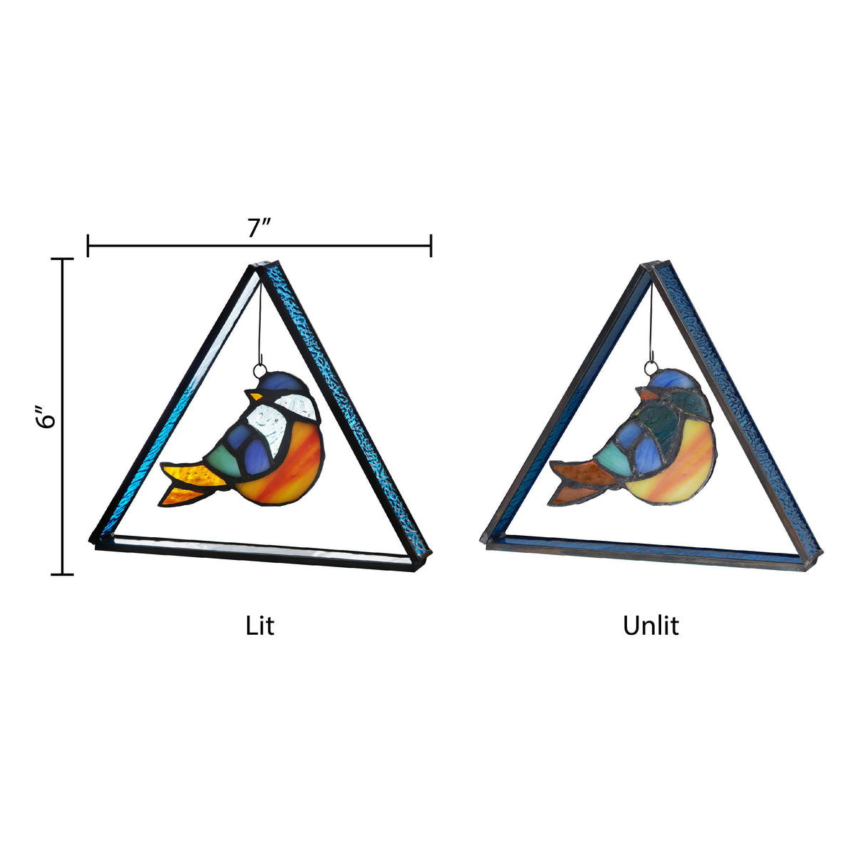 Bubba the Bluebird Standing Triangle Suncatcher