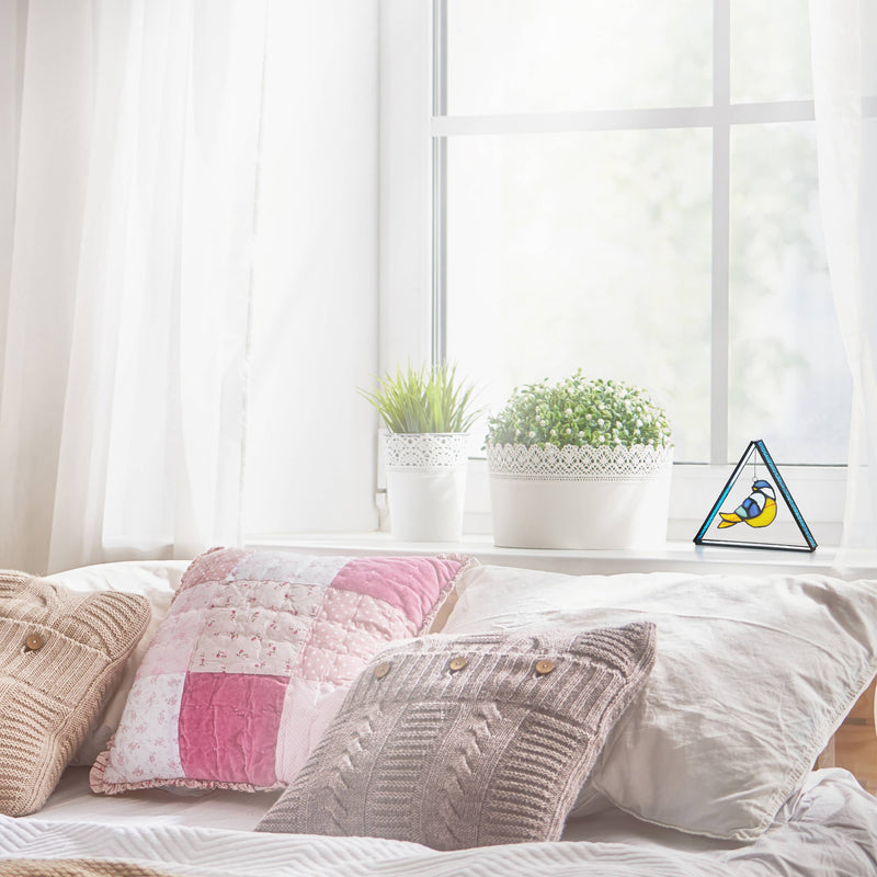 Bubba the Bluebird Standing Triangle Suncatcher