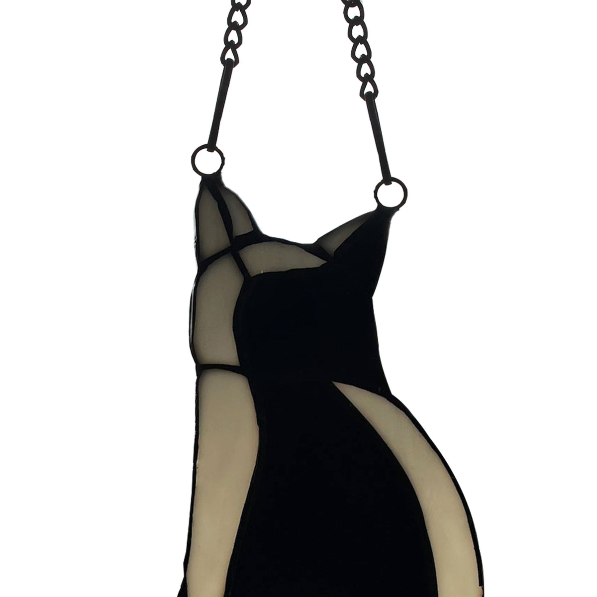 Kate Black Library Cat Stained Glass Window Panel