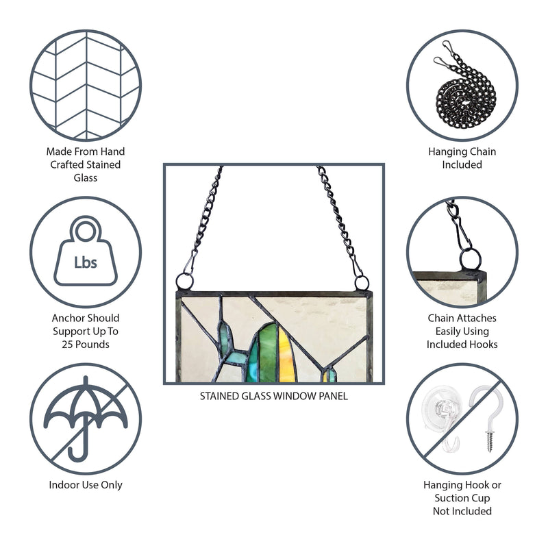 Bethany Doves Stained Glass Window Panel