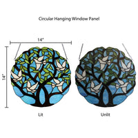 Bethany Doves Stained Glass Window Panel