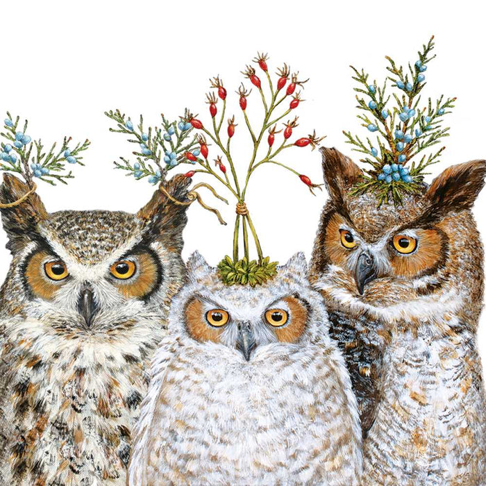 Holiday Hoot Lunch Napkin Set