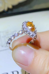 1 Ct Moissanite Contrast Teardrop Ring