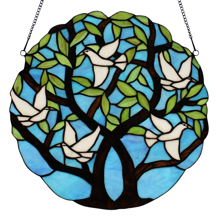 Bethany Doves Stained Glass Window Panel