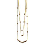 Three Beaded Layers Necklace in Coffee & Cream