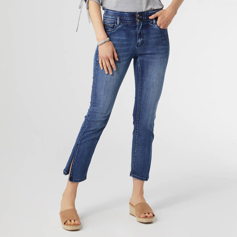 OMG ZoeyZip Straight Leg Jeans with Seam Front Ankle