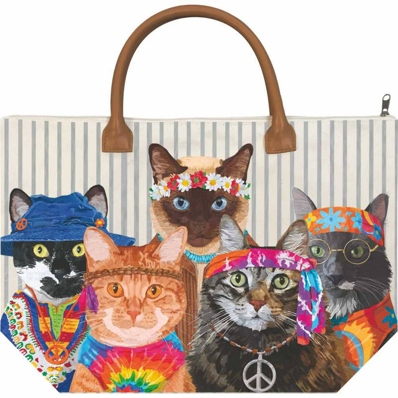 Groovy Cats Canvas Tote Bag