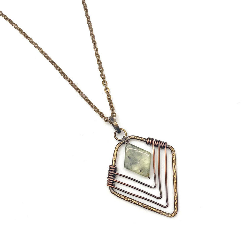 Banjara Prehnite Diamond Shaped Necklace