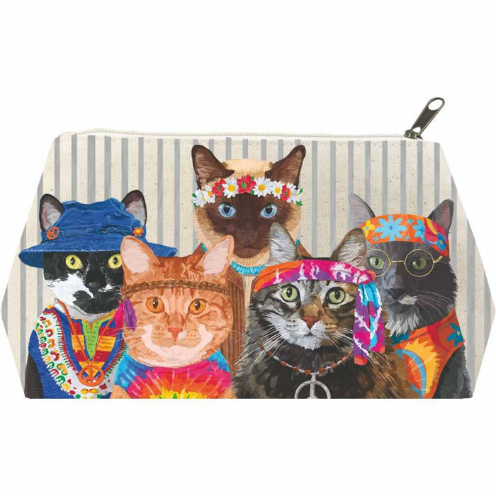 Groovy Cats Canvas Cosmetic Bag
